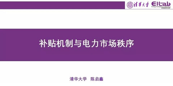 清華大學陳啟鑫：補貼機制與電力市場秩序